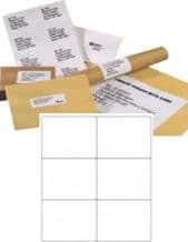 A4 Adhesive Address Printer Labels 6x Plain White Labels Per Sheet - 1000 Sheets