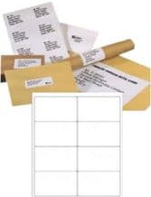 A4 Adhesive Address Printer Labels 8x Plain White Labels Per Sheet - 100 Sheets