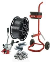 Pallet Strapping Banding Kit Pack Set - 1 Coil / Multi Tool / Metal Seals / Trolley Stand