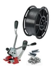 Pallet Strapping Banding Kit Pack Set - 1 Coil / Tension Sealer Multi Tool / Metal Seals