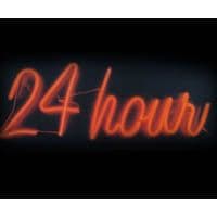 24 hour neon sign