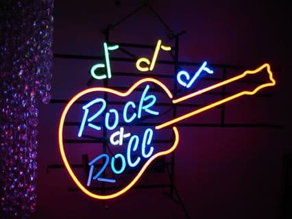Guitar Rock & Roll Neon Sign