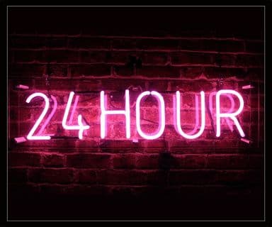 24 HOUR Neon Sign