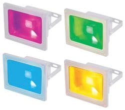 30W Colour Changing LED Flood Light with Wireless controller. Black or white finish.