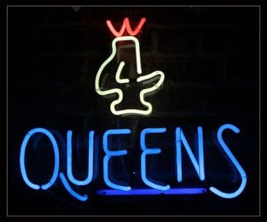4 QUEENS Neon Sign