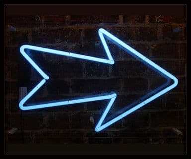 ARROW in Blue Neon Sign