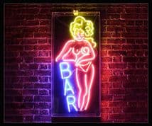 Bar and Woman Neon Sign
