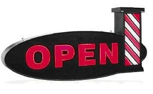 BARBERS OPEN LIGHT SIGN