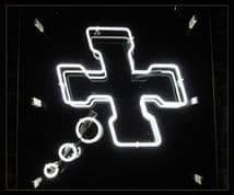 Cross and Circles Neon Sign