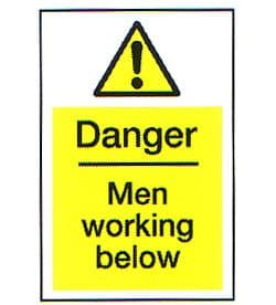 Danger Men Working Below 4