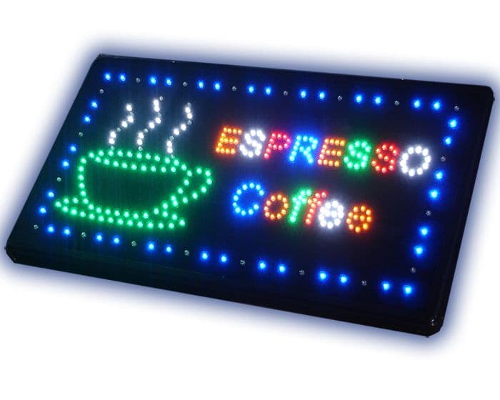 Espresso Coffee LED Sign