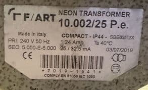 Fart Neon Transformer - 10002/25 P. e.