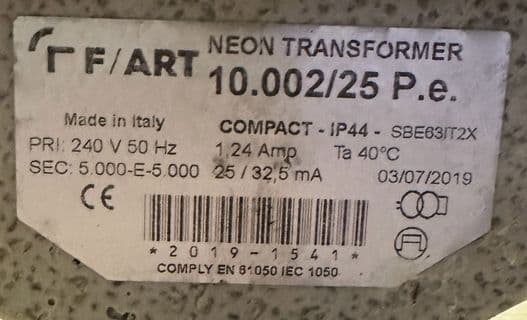 Fart Neon Transformer - 10002/25 P. e.