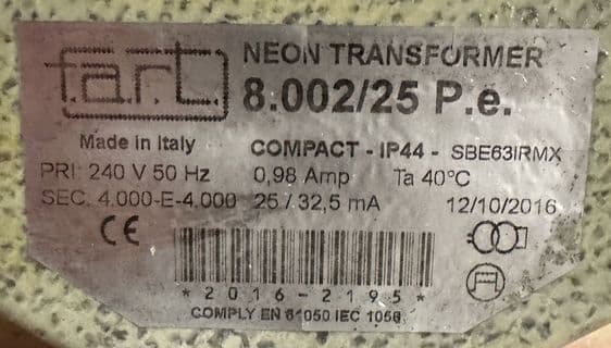Fart Neon Transformer - 8002/25 P. e.