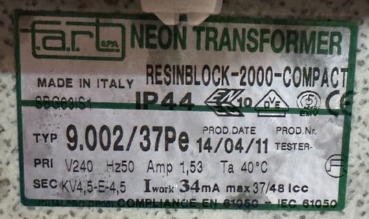 Fart Neon Transformer - 9002/37 P. e.