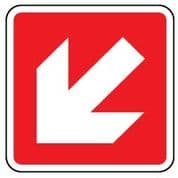 Fire Safety Sign - Fire Arrow 45 Left Down 010