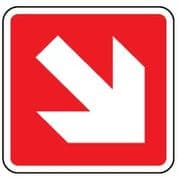 Fire Safety Sign - Fire Arrow 45 Right Down 012