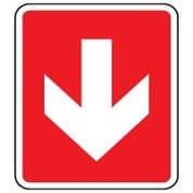 Fire Safety Sign - Fire Arrow Down 013