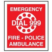 Fire Safety Sign - Fire Emergency Dial 999 028