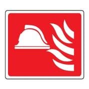 Fire safety sign - Fire Helmet & Flames 126