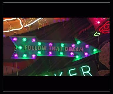 Follow That Dream Bulb Sign