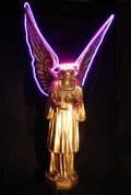 Golden Angel with Purple Neon Halo.