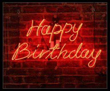 Happy Birthday Neon Sign