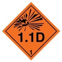 Hazard safety sign - Explosive 1.1D 016