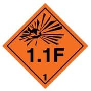 Hazard safety sign - Explosive 1.1F 017