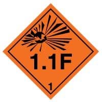 Hazard safety sign - Explosive 1.1F 017