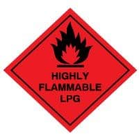 Hazard safety sign - Highly Flammable LPG 042