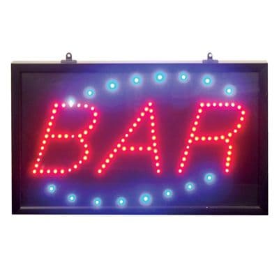 Large Red/blue landscape format Static Bar Sign