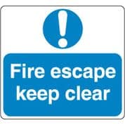 Mandatory Safety Sign - Fire Escape Clear 056