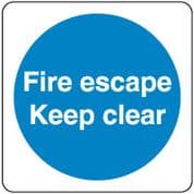 Mandatory Safety Sign - Fire Escape Clear 057