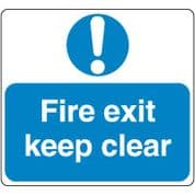 Mandatory Safety Sign - Fire Exit Keep 058
