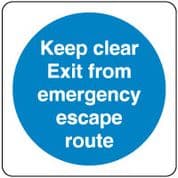 Mandatory Safety Sign - Keep Clear Exit 086