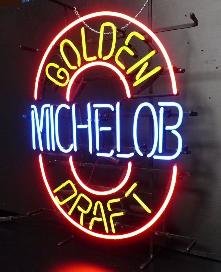Michelob Golden Draft Light ボトルランプ ネオン管 Michelob Golden Light Draft Neon Sign - LED LAB CAVE