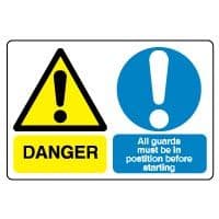 Multiple safety sign - All Guards Must 002