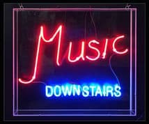 Music Downstairs Neon Sign 1