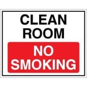 No Smoking safety sign - Clean Room No 001