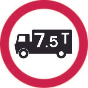 No Vehicles Over 7.5t
