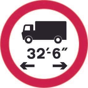 No Vehicles Over Length Shown