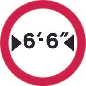 No Vehicles Over Width Shown