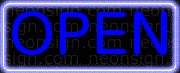 Open (blue) Neon Sign