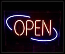 Open Neon Sign 1