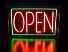 Open Neon Sign (Green & Red)