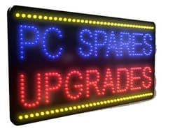 PC Spares Upgrades LED Sign