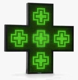 Pharmacy LED Cross Sign Monochromatic 1350