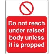 Prohibition safety sign - Do Not Reach Under 027