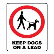 Prohibition safety sign - Keep Dogs On a Lead 160